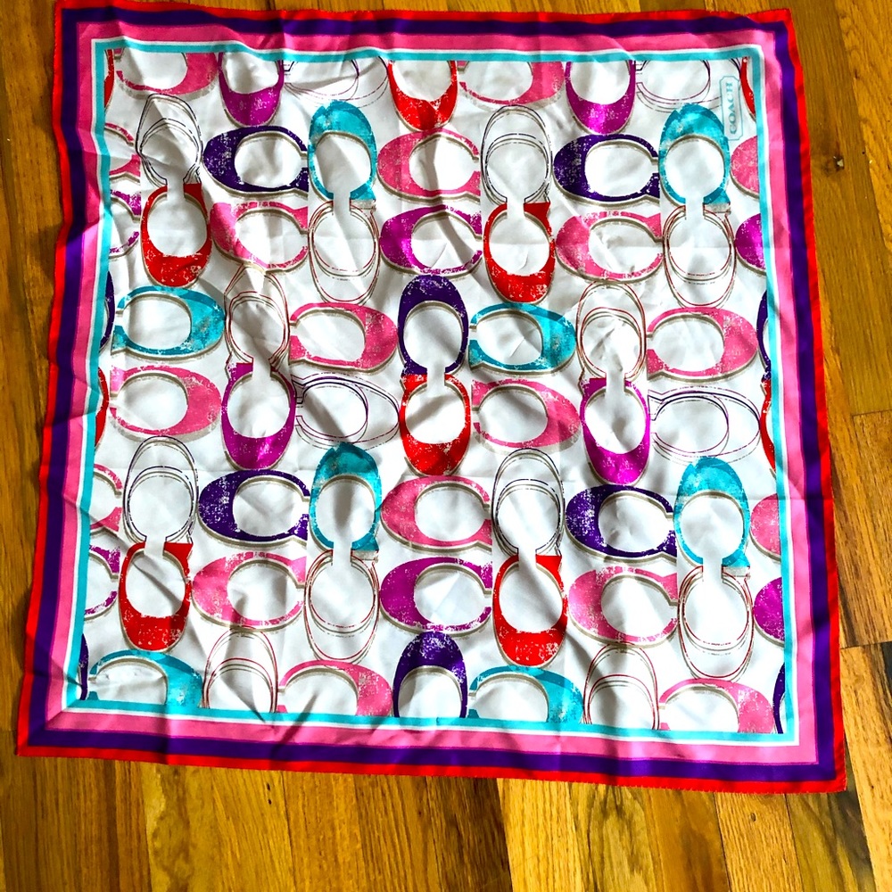COACH vintage multi color scarf